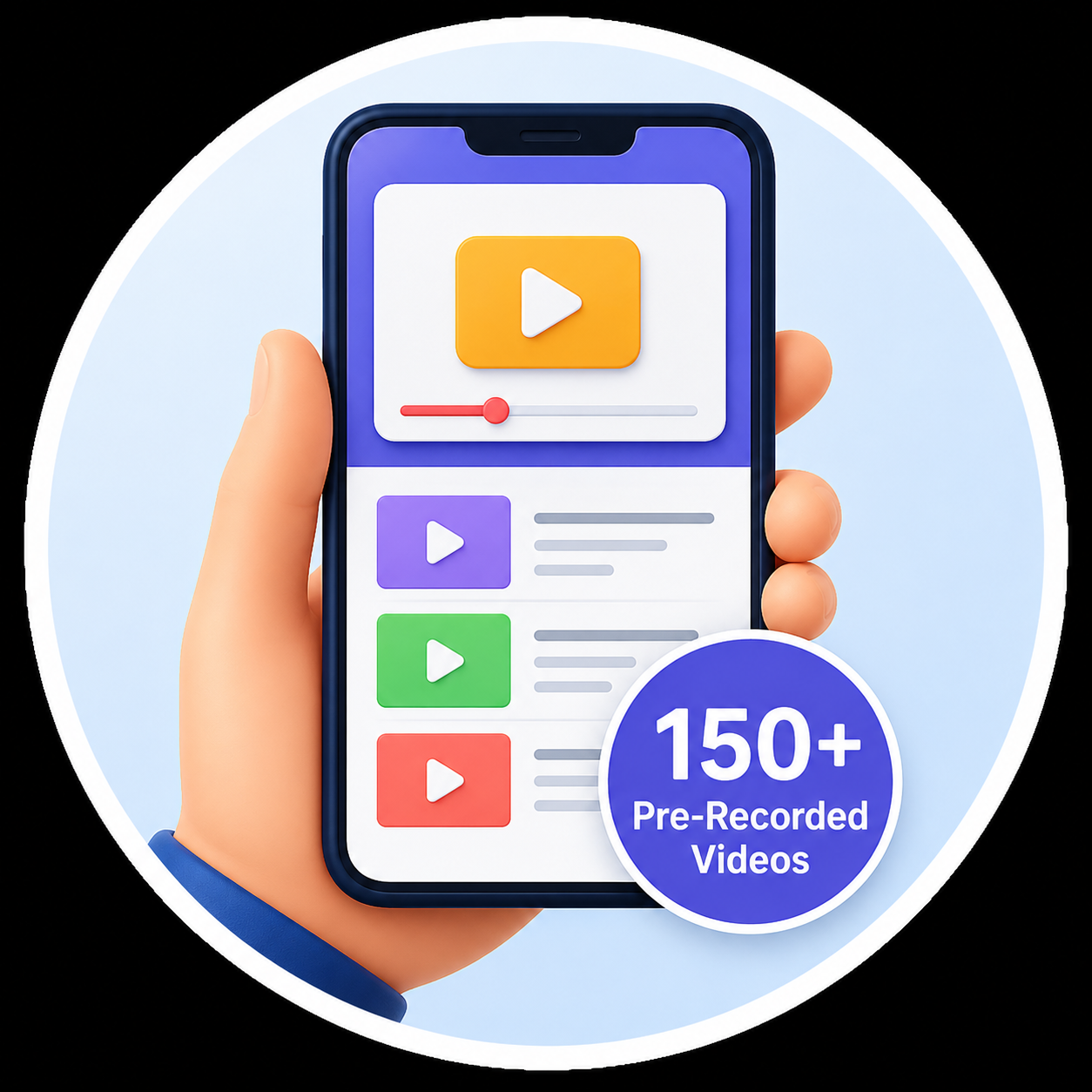 150+ Pre-Recorded Videos
